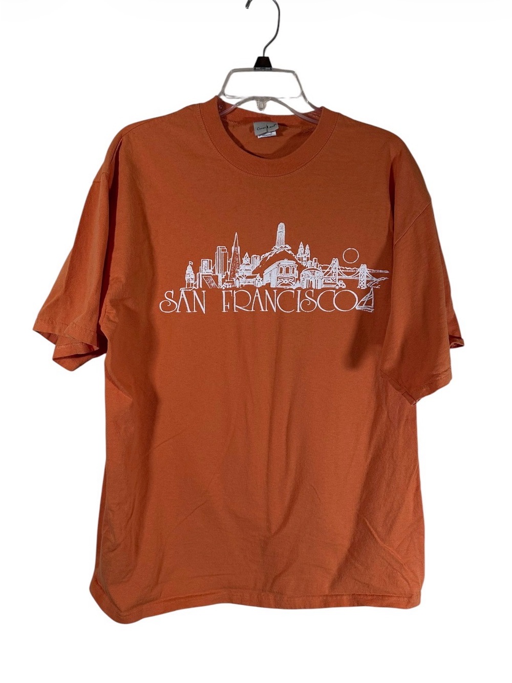 Vintage SanFrancisco California orange skyline cotton t shirt men’s large